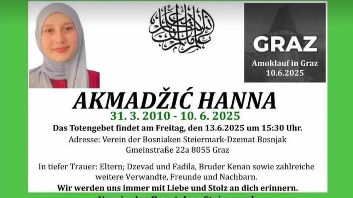 Dženaza ubijenoj Hanni danas u Grazu, bit će ukopana u Bihaću