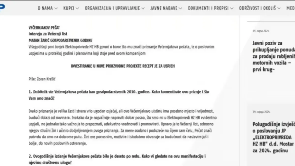 Kako je HDZ BiH izvlačio novac iz Elektroprivrede, te finansirao stranku, kupovao članovima stanove…