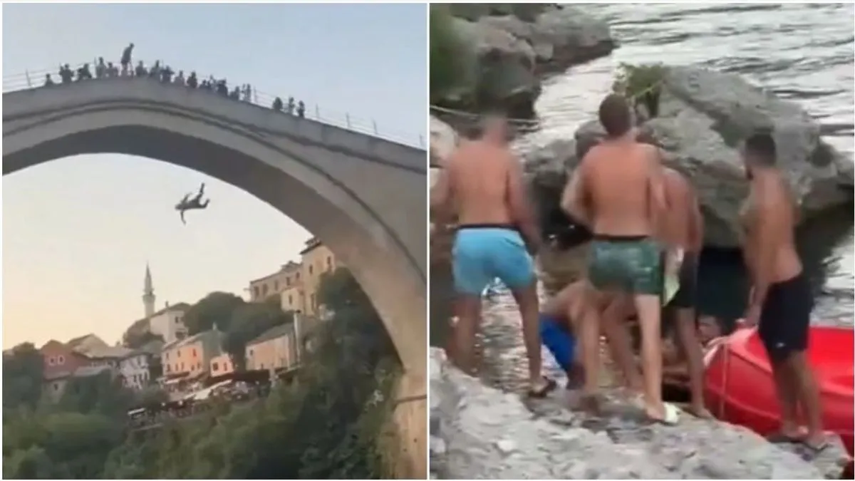 Reakcije prisutnih bile su burne, a dio okupljenih građana pokušao je spriječiti skok, svjestan koliko takav čin može biti poguban za nepripremljenu osobu.