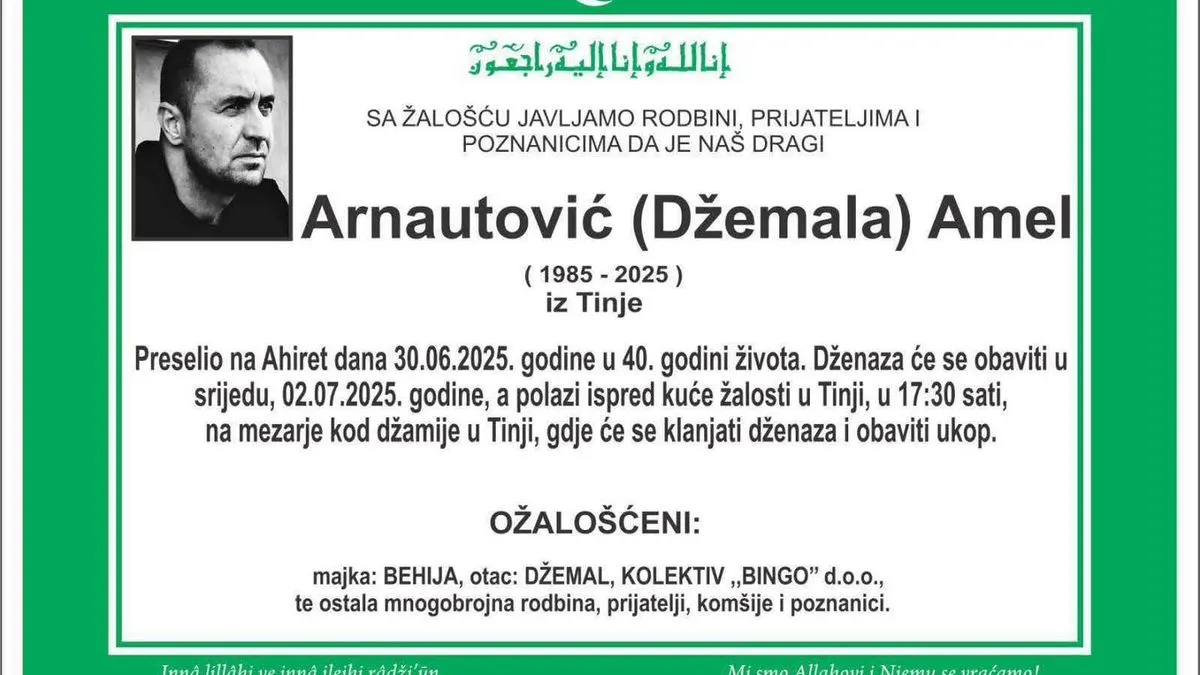 Iza Džemala, Amira i Amela ostala je supruga i majka Behija...