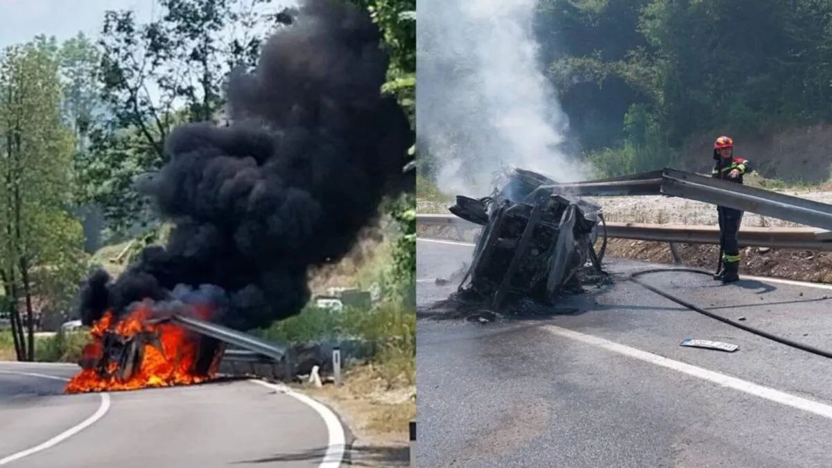 Na vozilu je nakon sudara izbio požar i za kratko vrijeme je u potpunosti izgorjelo.