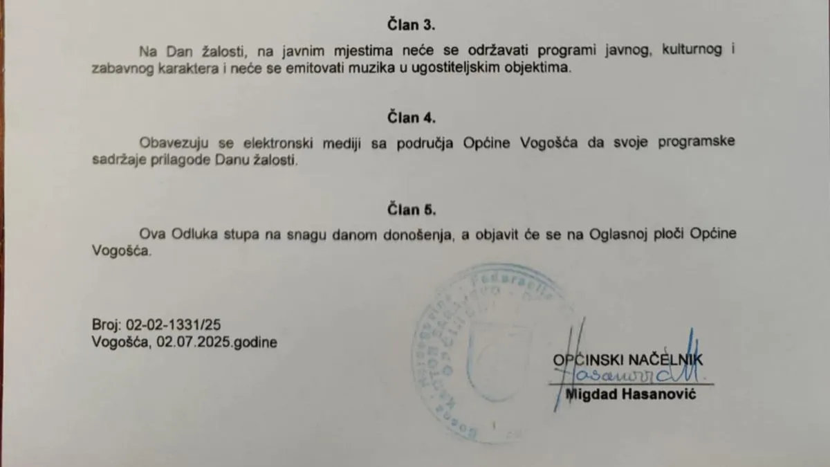 Pravna i fizička lica koja obavljaju ugostiteljsku djelatnost neće emitovati muziku u svojim objektima