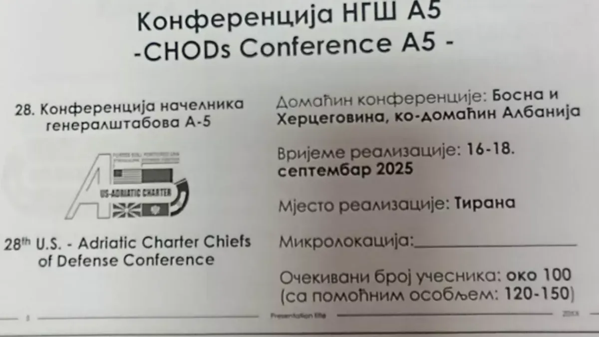 Konferencija A5 premještena iz BiH zbog Kosova, seli se u Tiranu, ali mi sve plaćamo!