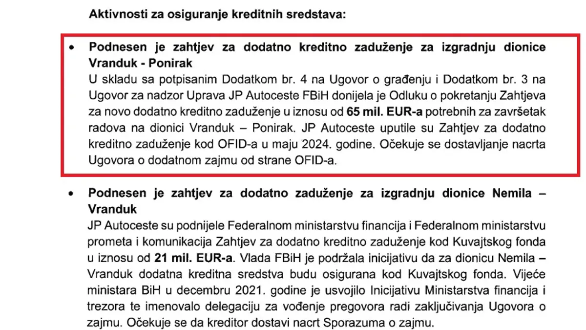 Veliki kreditor prekida dalje finansiranje projekata u BiH?!