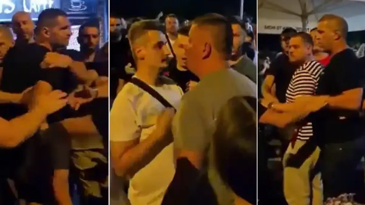 Okupljeni su uzvikivali „lopovi, lopovi“, „pumpaj“, a na asfaltu su ispisali poruke „Ruke su vam krvave“ i „Lopov“