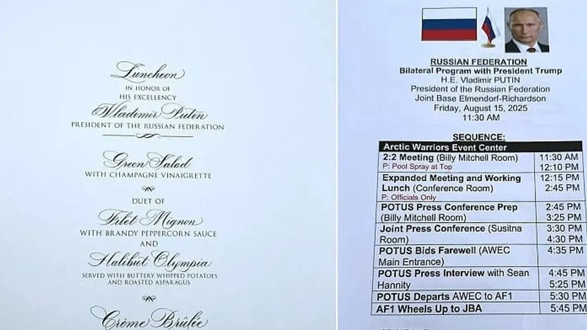 Iako je ručak u petak na kraju otkazan, dokumenti pokazuju da je bio zamišljen kao jednostavan obrok od tri slijeda