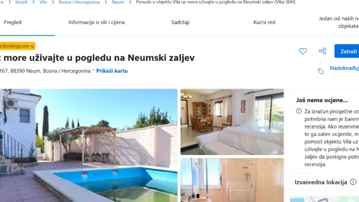 U oglasima se nude luksuzni sadržaji, bazeni i moderno uređenje, ali su fotografije preuzete s drugih lokacija, a podaci potpuno izmišljeni.