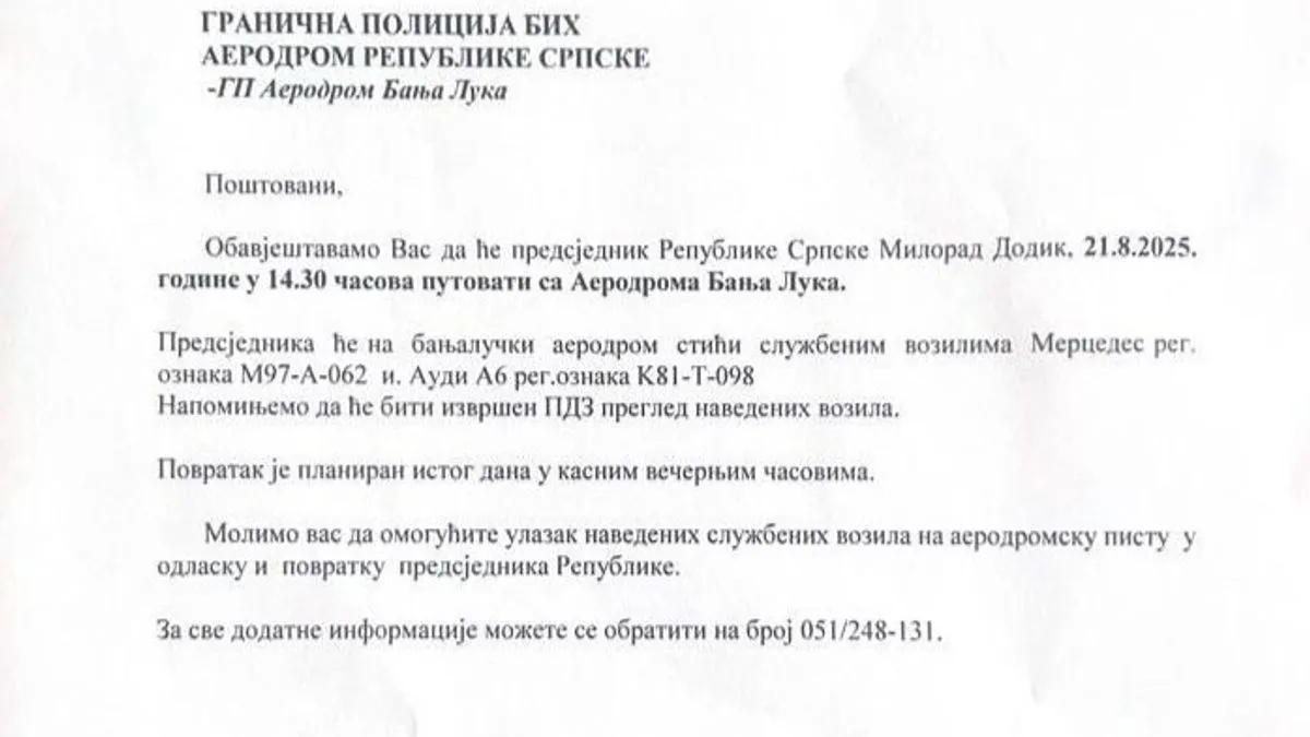 Granična policija BiH ne poštuje presudu Suda BiH: Dodik putuje kao VIP, iz Centrale stigla naredba