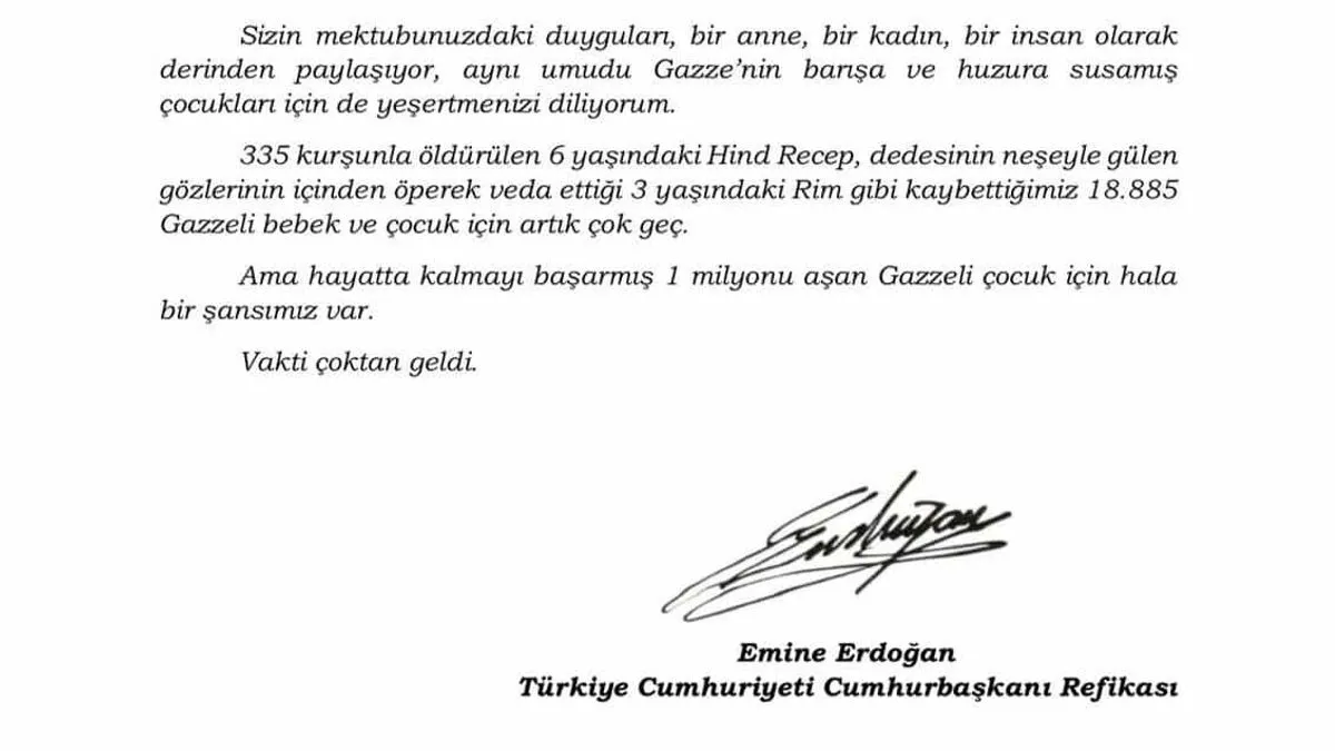 Emine Erdogan pozvala Melaniju Trump da piše Netanyahuu: Palestinska djeca zaslužuju radost