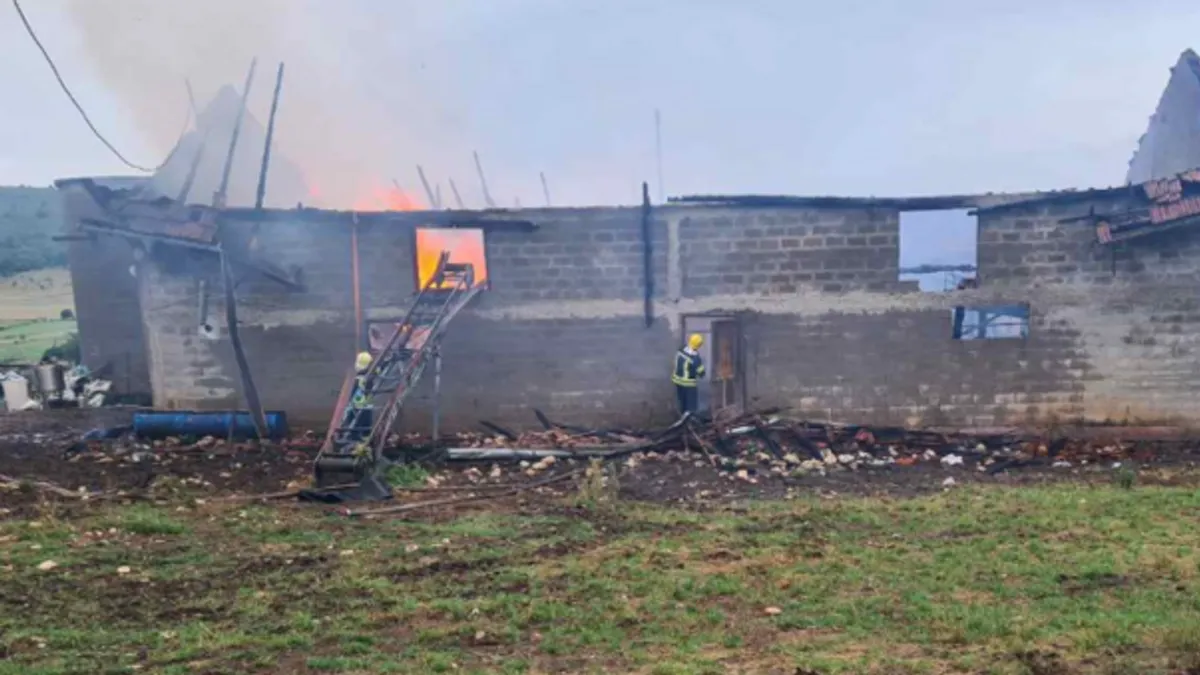 Požar su gasila dva vatrogasna vozila, ali je objekat već uveliko bio zahvaćen vatrom