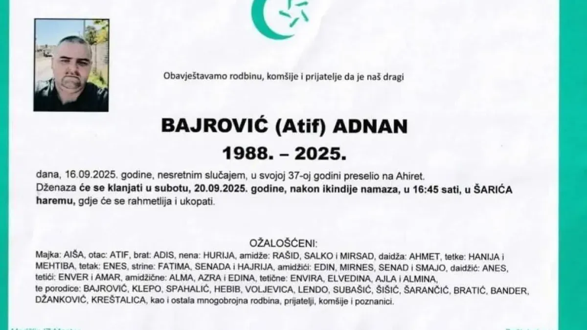 Mostar tuguje nakon smrti taksiste: Poznato vrijeme i mjesto dženaze Adnanu Bajroviću