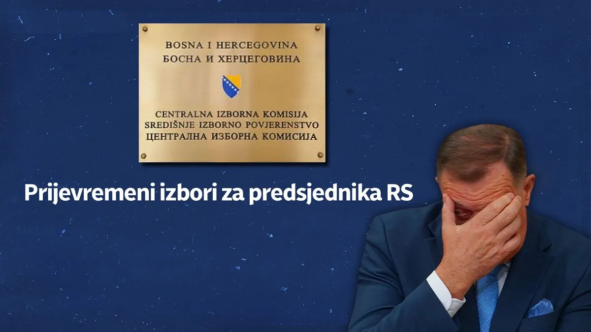 Centralna izborna komisija Bosne i Hercegovine je na sjednici održanoj 28. 8. ove godine donijela odluku da će se prijevremeni izbori za predsjednika RS-a održati 23.11. 2025
