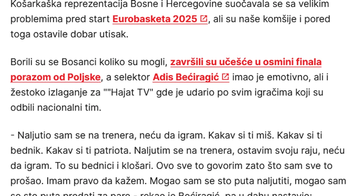 Ako još niste pogledali ovu epizodu podcasta, vrijedi svake minute. Ne zbog košarke. Zbog čovjeka.
