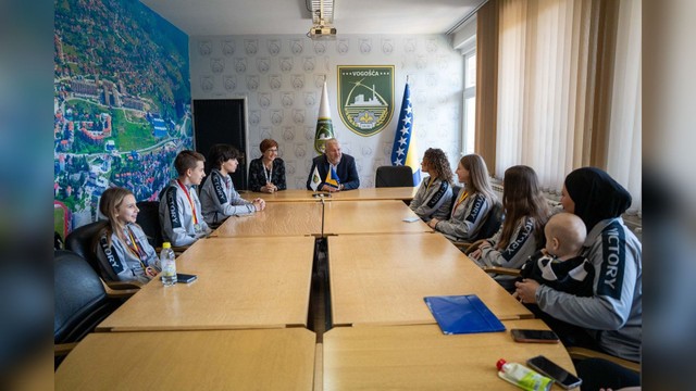 Mladi taekwondo šampioni iz Vogošće na prijemu kod načelnika Hasanovića