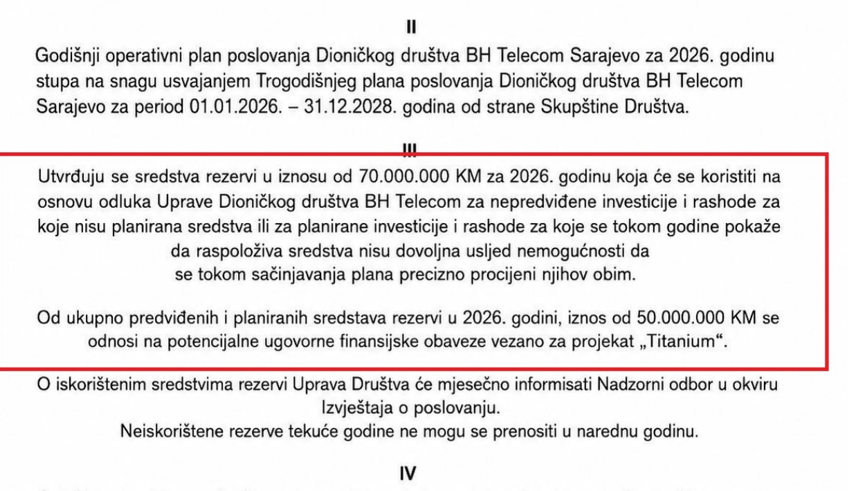 Projekt 'Titanium': BH Telecom rezervisao 50 miliona KM za United Grupu zbog propale kupovine Telema