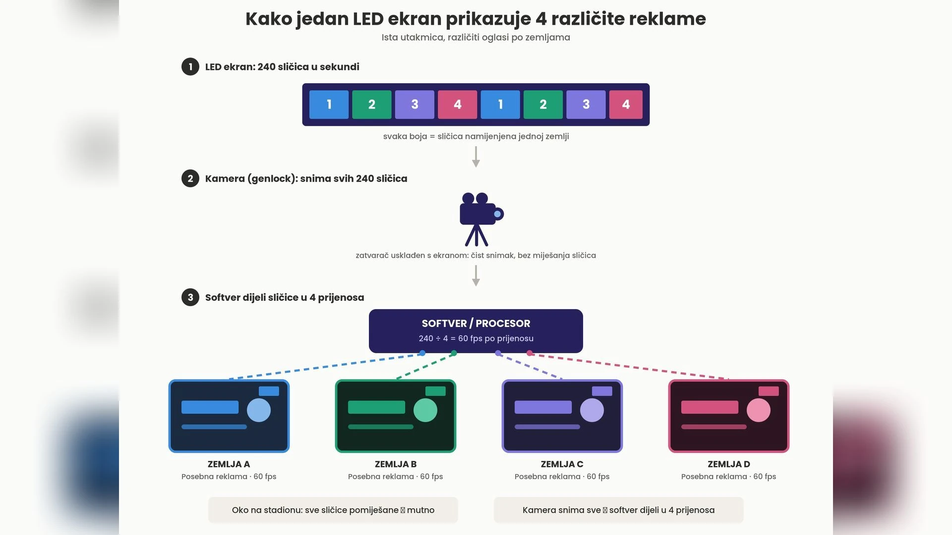 Jeste li znali da tokom iste utakmice svi gledaoci ne vide iste reklame uz teren?