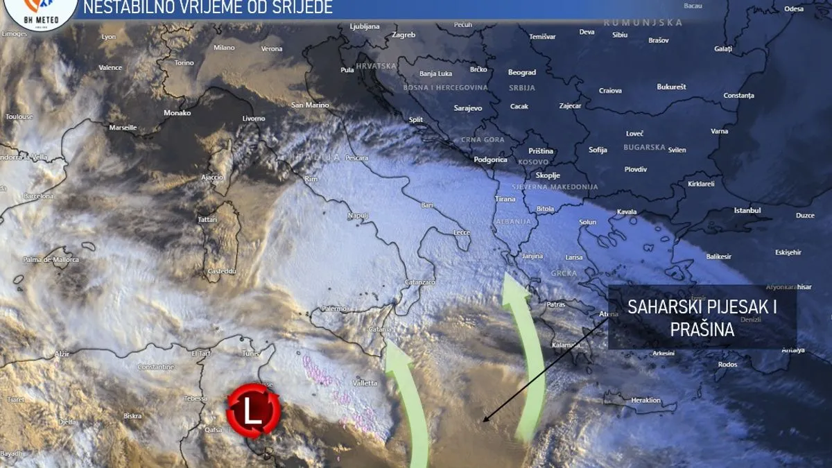 BH Meteo upozorava: Kiša narednih dana nosi saharsku prašinu