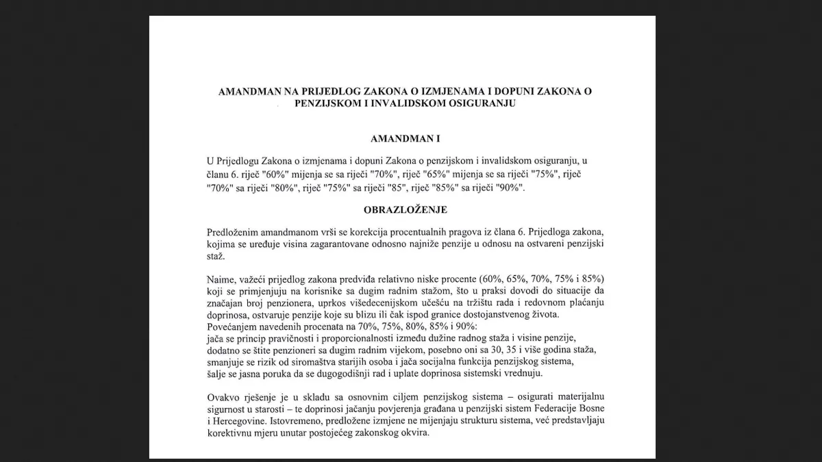 Čavalić: Sporne izmjene Zakona o PIO mogu ostaviti hiljade penzionera u problemima