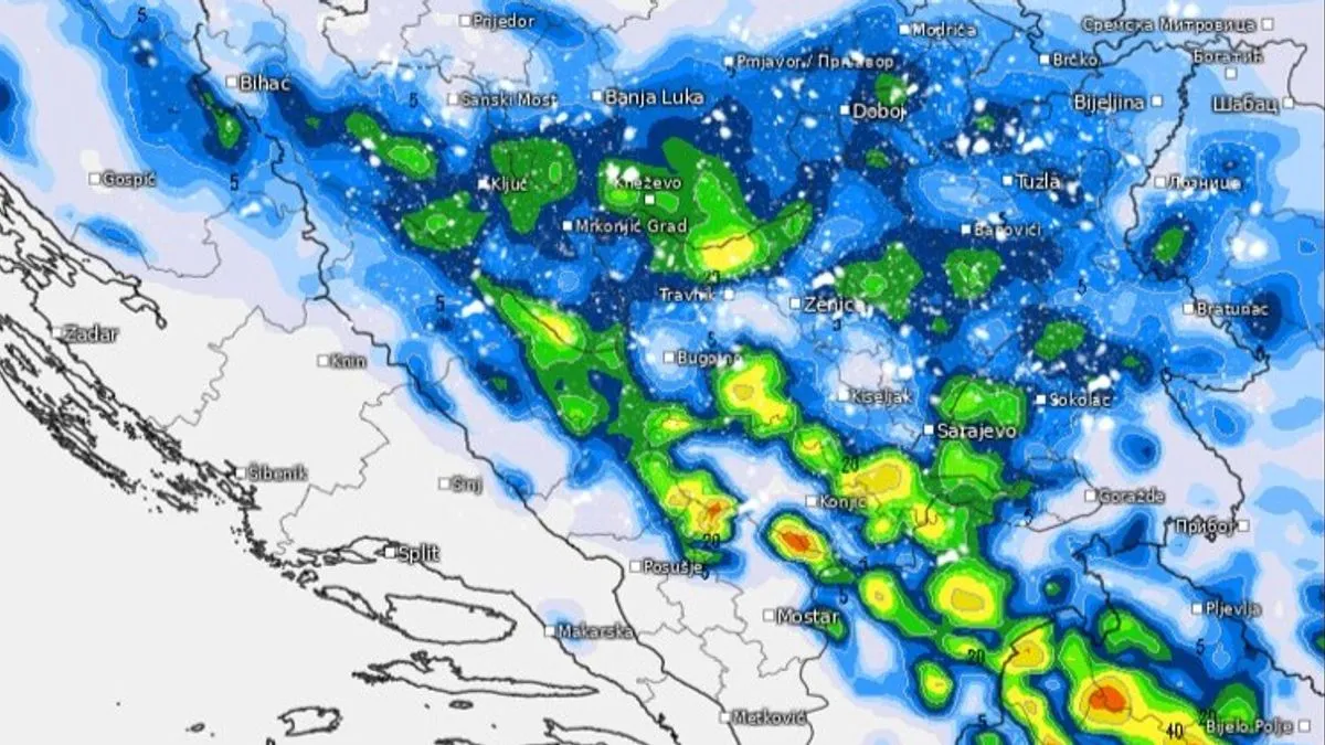 Vremenska prognoza: Koji dijelovi BiH će biti pogođeni padavinama?