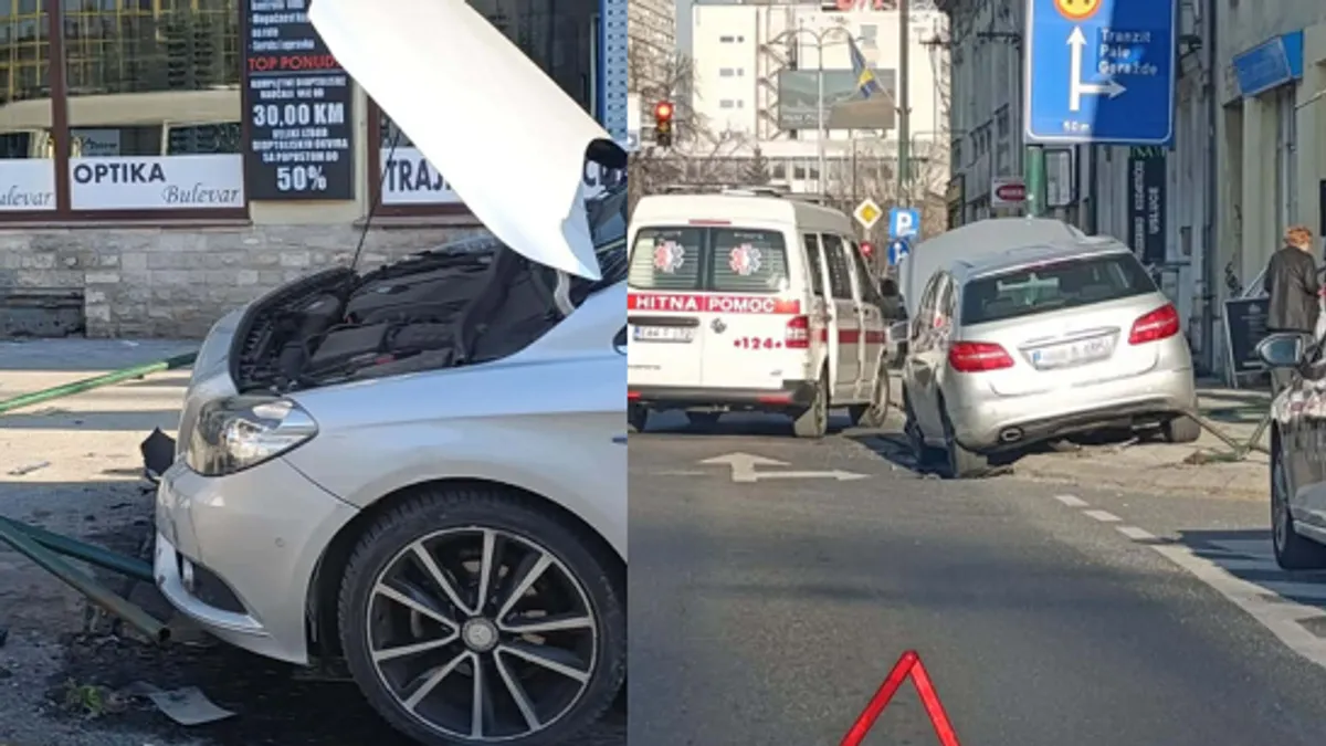 Nesreća u Sarajevu: Automobil udario u ogradu, na terenu i Hitna pomoć